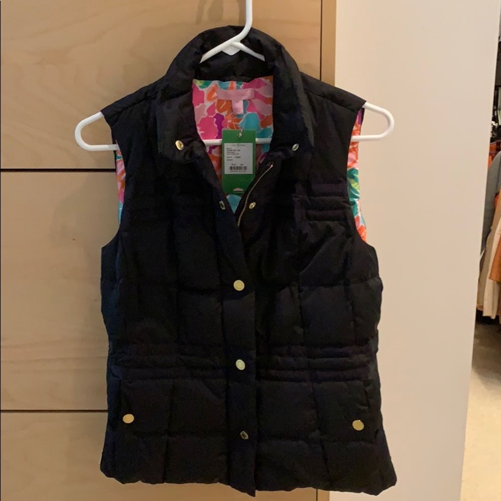 New Lilly Pulitzer Kate puffer vest, XS, NWT!